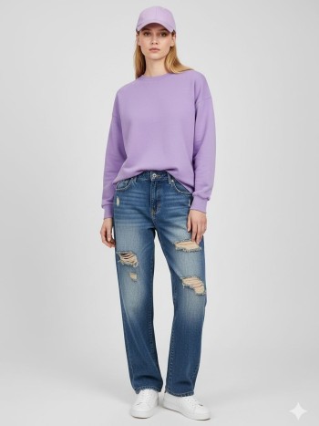 شلوار جین نیم بگ زنانه کد:7010