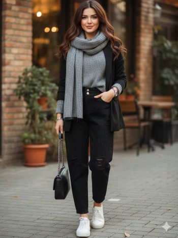 شلوار جین مام استایل زنانه کد 70126