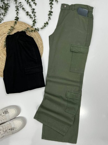 شلوار کتان کارگو زنانه کد:7009