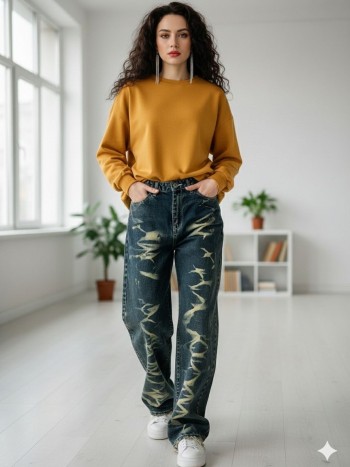 شلوار  جین بگ زنانه کد:7041