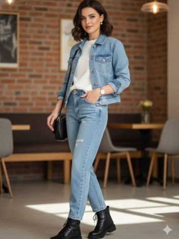 شلوار جین مام استایل زنانه کد 70118