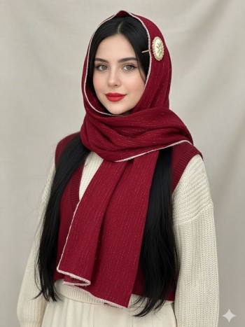 شال  پلیسه دور موهر کد:4004