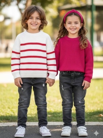 شلوار جین مام استایل بچگانه کد 70106