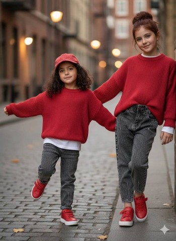 شلوار جین مام استایل بچگانه کد 70104