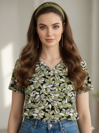 تیشرت سه دکمه طرحدار کد:8008