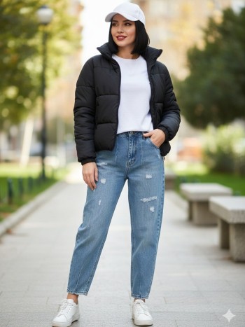 شلوار جین مام استایل زنانه کد 7085