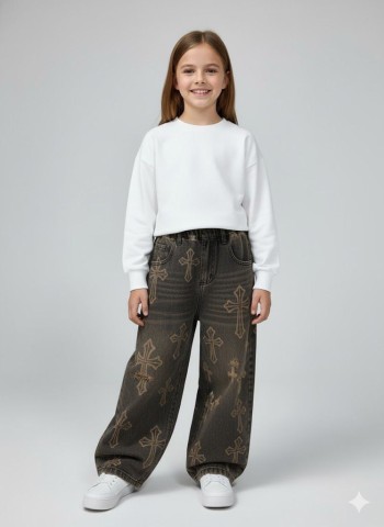 شلوار بگ طرح دار کد:7018