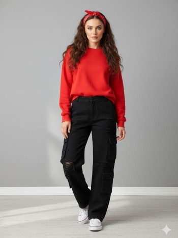 شلوار جین کارگو کد:7011