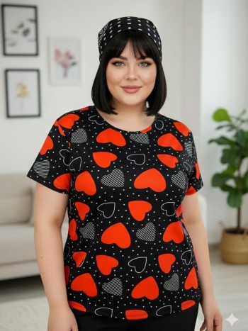 تیشرت زنانه طرحدار کد:8009