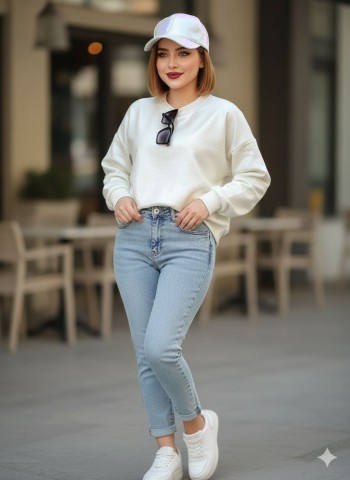 شلوار جین مام استایل زنانه کد 7092