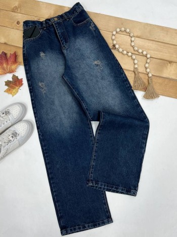 شلوار جین نیم بگ زنانه کد:7049