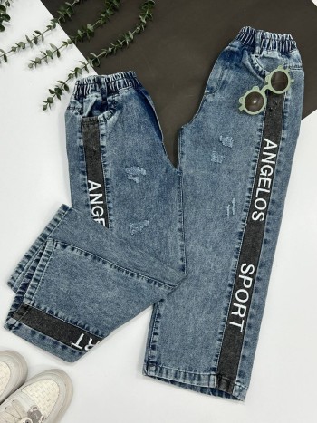 شلوار نیم بگ جین بچگانه کد 70288