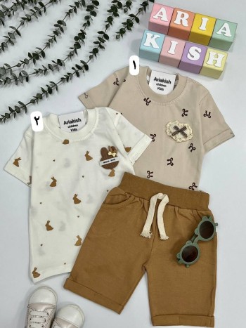 ست تیشرت و شلوارک مهتاب کوچولو کد 20286