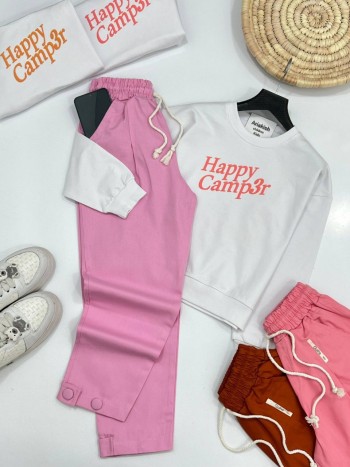 ست بلوز با شلوار مام کتان کد 20274