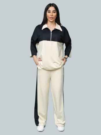 ست تیشرت نیم زیپ یقه دار و شلوار کد 8062