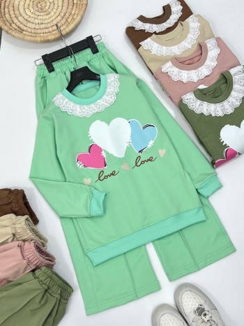 ست بلوز و شلوار قلبی کد 20223