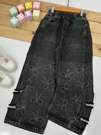 شلوار جین نگینی بچگانه کد 70283