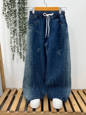 شلوار جین شافل بچگانه کد 70298