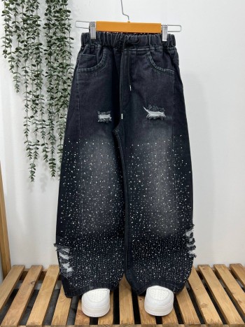 شلوار جین شافل بچگانه کد 70305