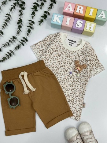 ست تیشرت و شلوارک مهتاب کوچولو کد 20287
