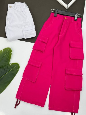 شلوار کتان کارگو بچگانه کد 70262