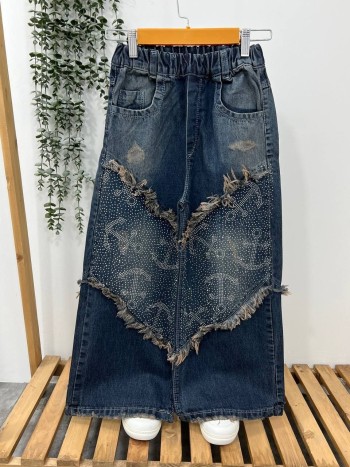 شلوار جین نگینی بچگانه کد 70265