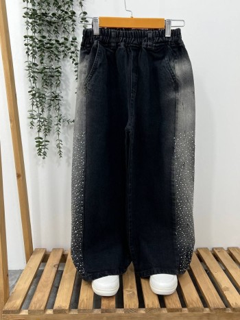 شلوار جین نگینی بچگانه کد 70264