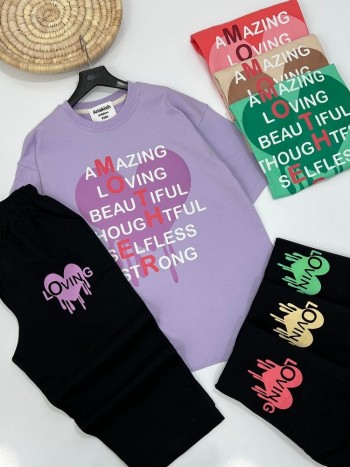 ست تیشرت و شلوارک LOVING کد 20219