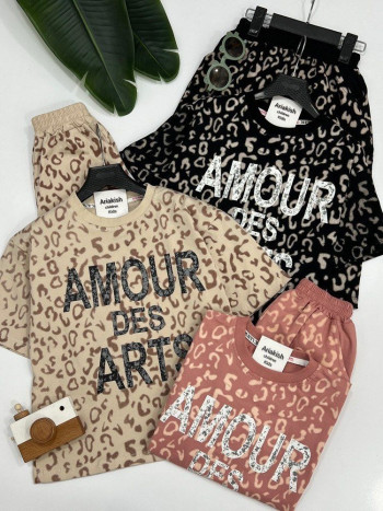 ست تیشرت و شلوارک پلنگی کد 20383